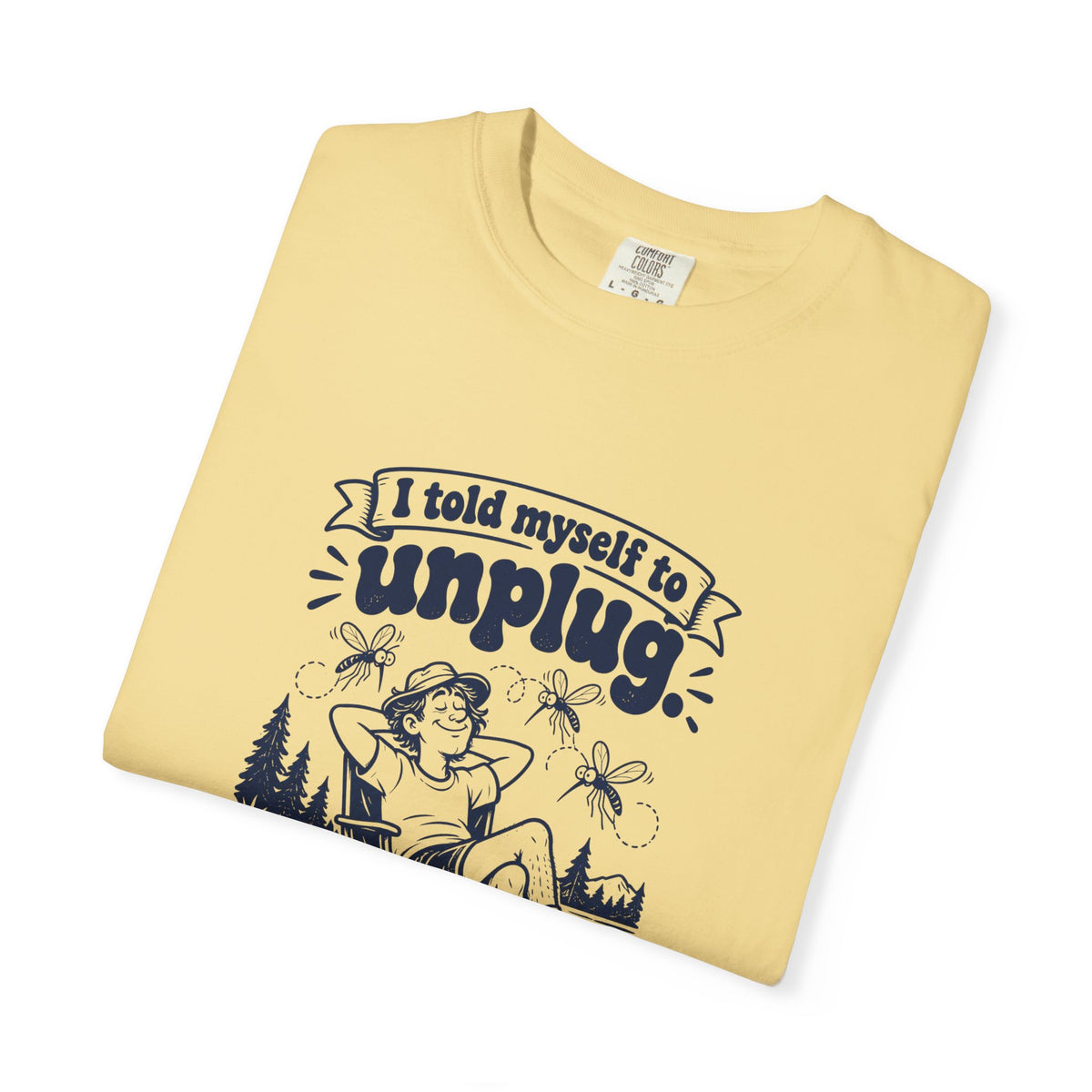 Unplug – Funny Outdoor Escapes T-Shirt – Bad Advice Club product mockup