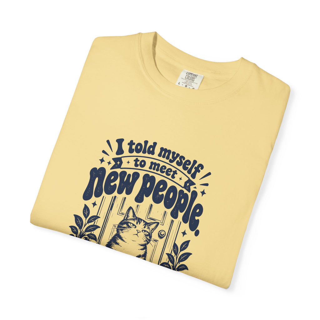 Meet New People – Funny Social Battery T-Shirt – Bad Advice Club product mockup