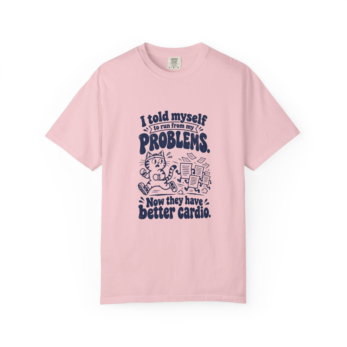 Better Cardio – Funny Running T-Shirt – Blossom – Bad Advice Club product mockup