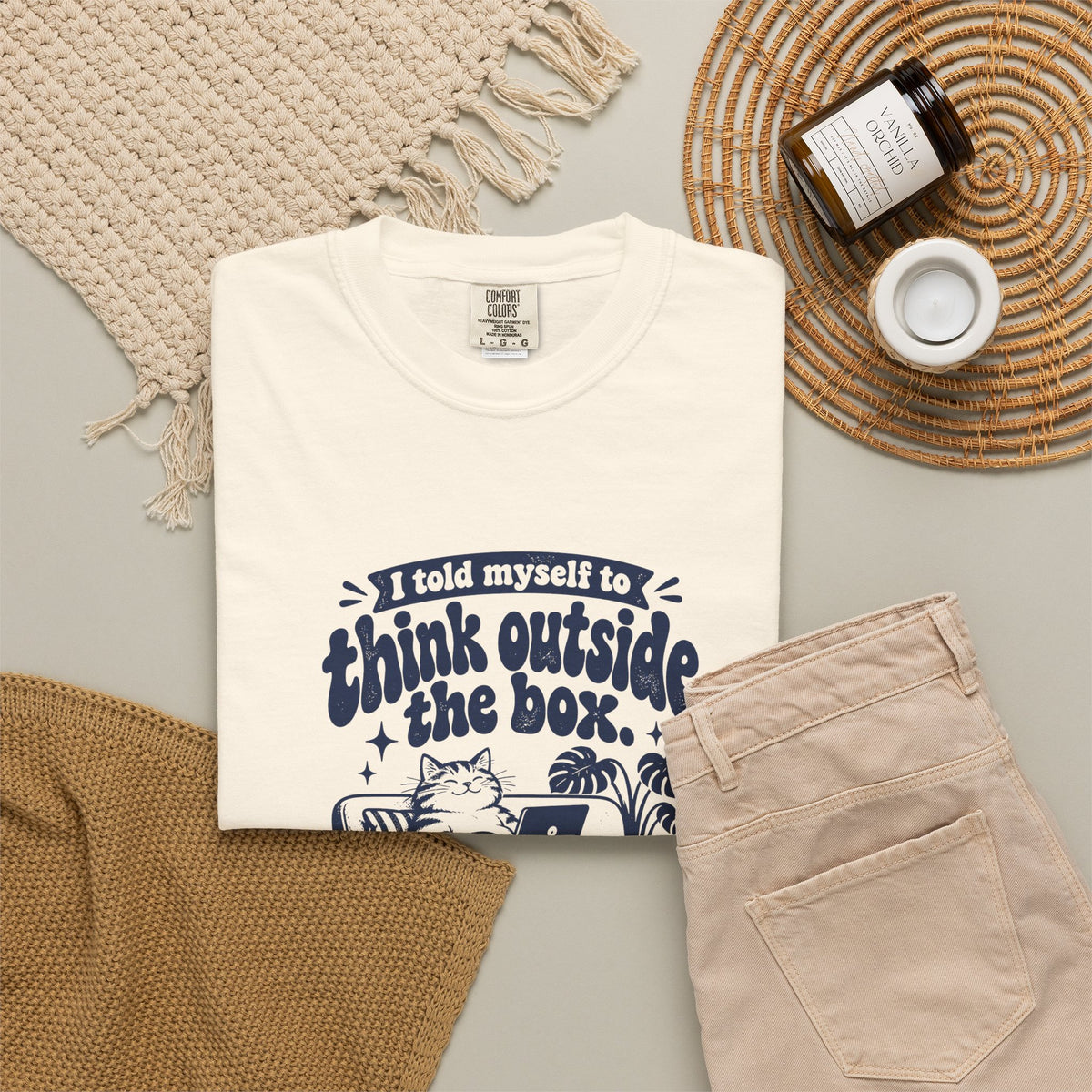 Outside the Box – Funny Work & Procrastination T-Shirt – Bad Advice Club product mockup