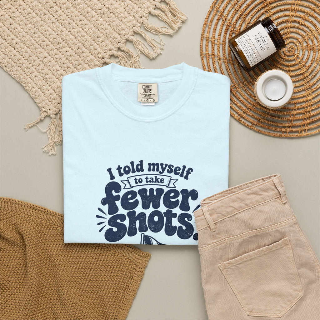 Fewer Shots – Funny Golf T-Shirt – Bad Advice Club product mockup