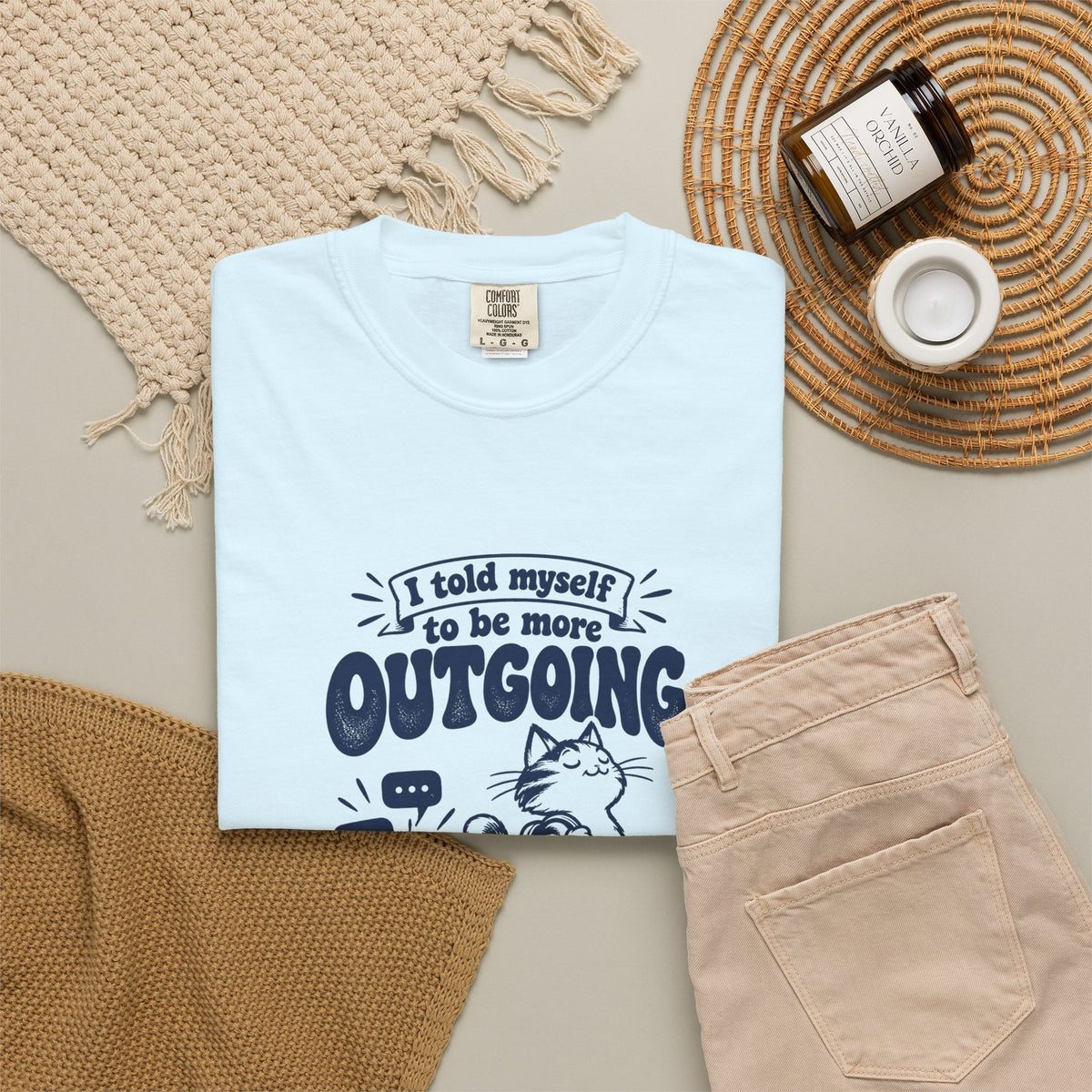 More Outgoing – Funny Social Battery T-Shirt – Bad Advice Club product mockup