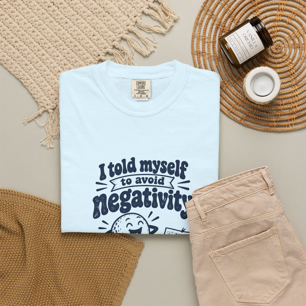 Avoid Negativity – Funny Golf T-Shirt – Bad Advice Club product mockup