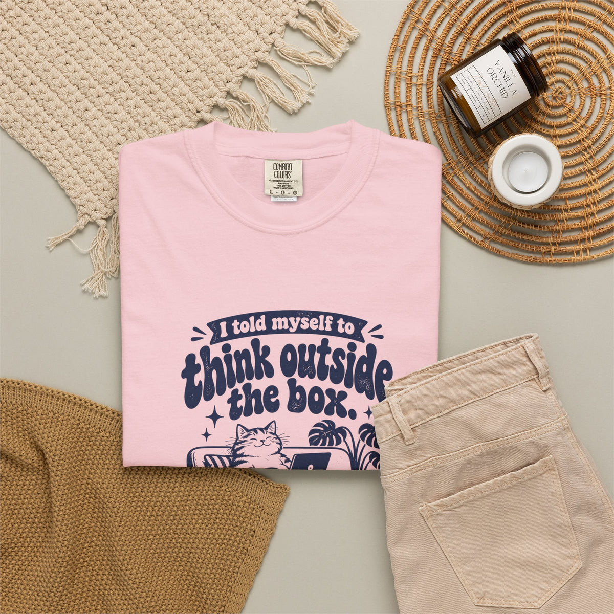 Outside the Box – Funny Work & Procrastination T-Shirt – Bad Advice Club product mockup