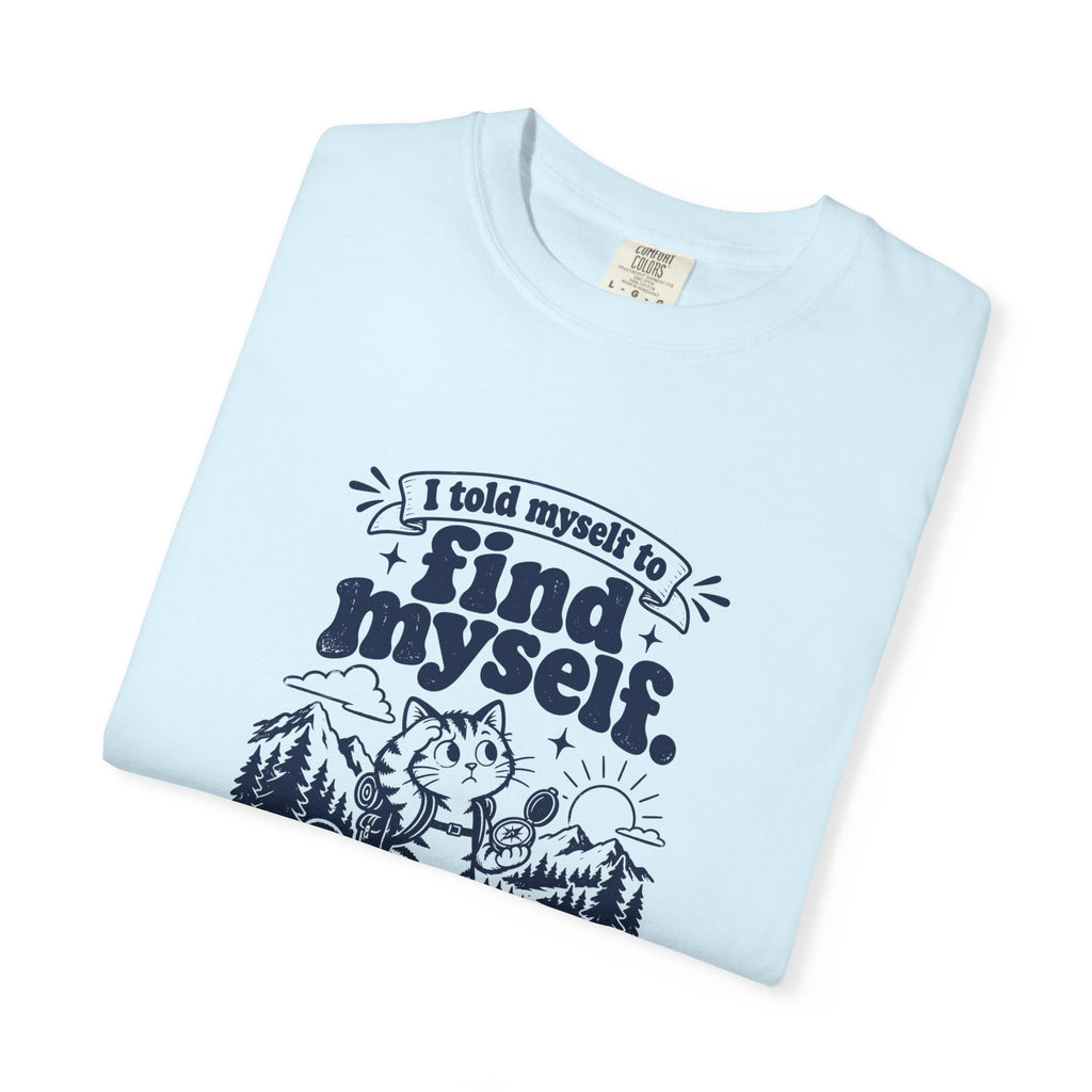 Find Myself – Funny Outdoor Escapes T-Shirt – Bad Advice Club product mockup