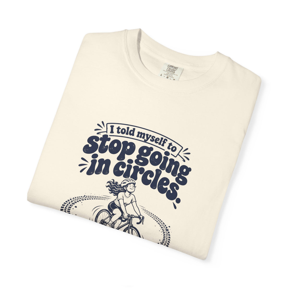 Going in Circles – Funny Cycling T-Shirt – Bad Advice Club product mockup