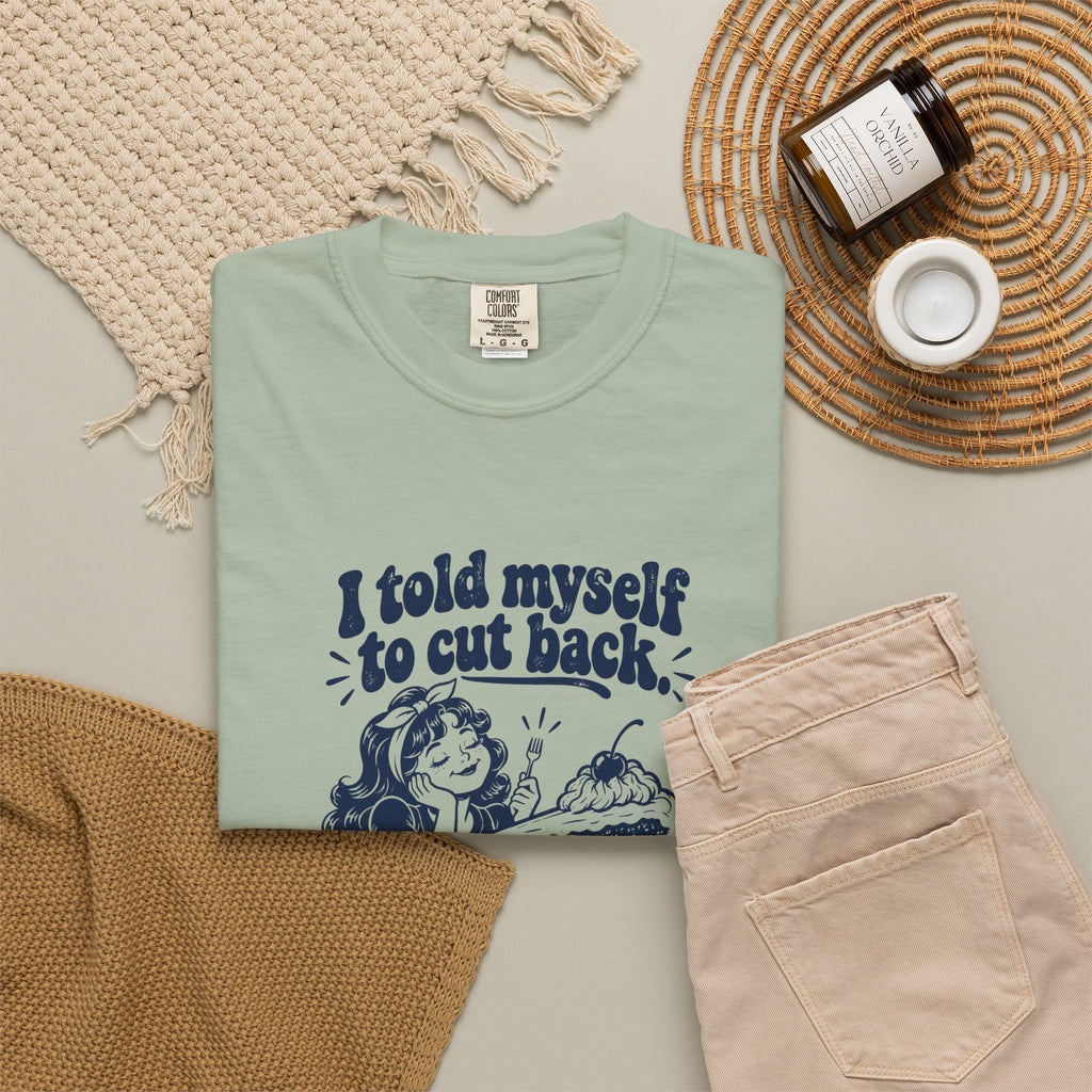 Cut Back – Funny Food & Coffee T-Shirt – Bad Advice Club product mockup