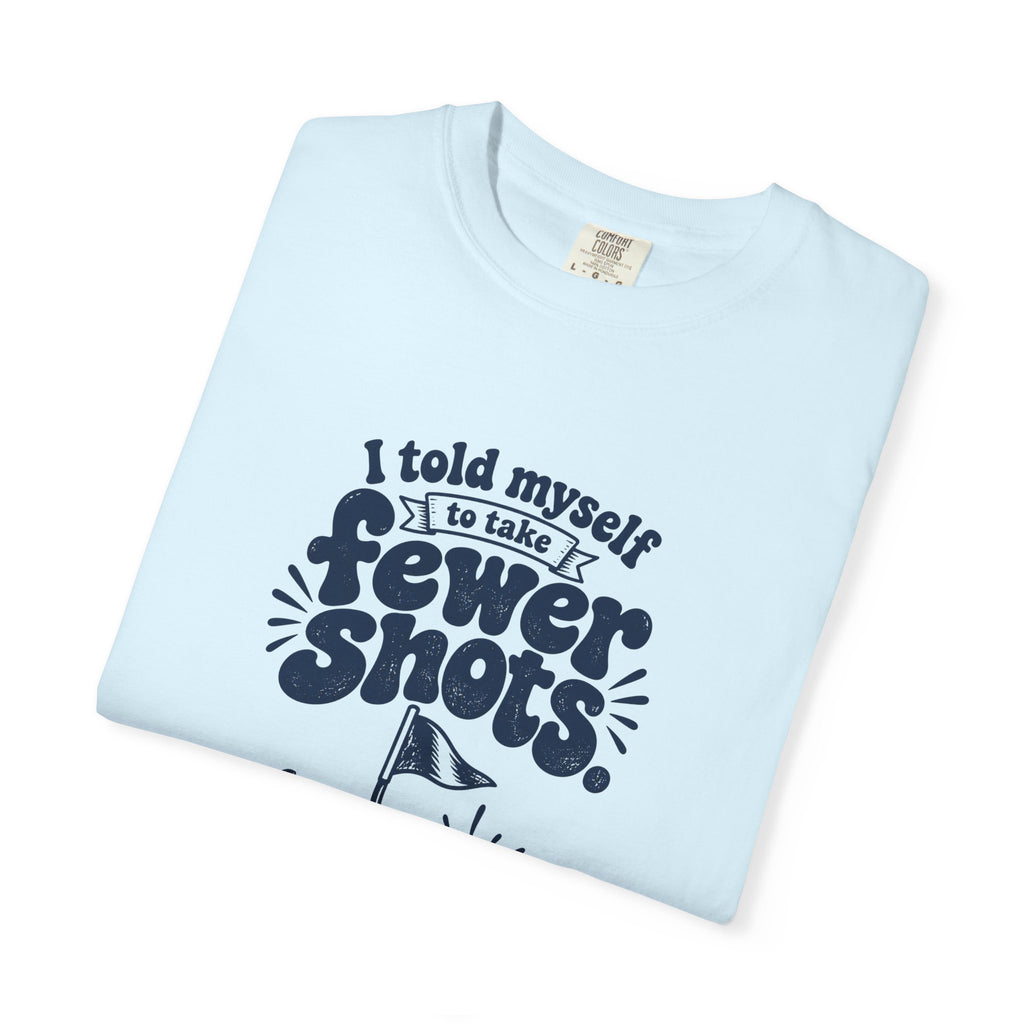 Fewer Shots – Funny Golf T-Shirt – Bad Advice Club product mockup
