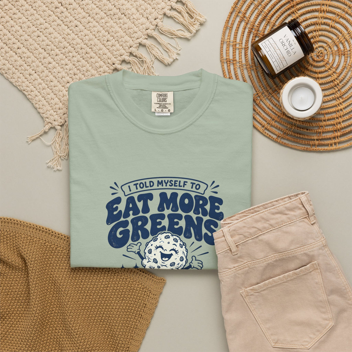 More Greens – Funny Food & Coffee T-Shirt – Bad Advice Club product mockup