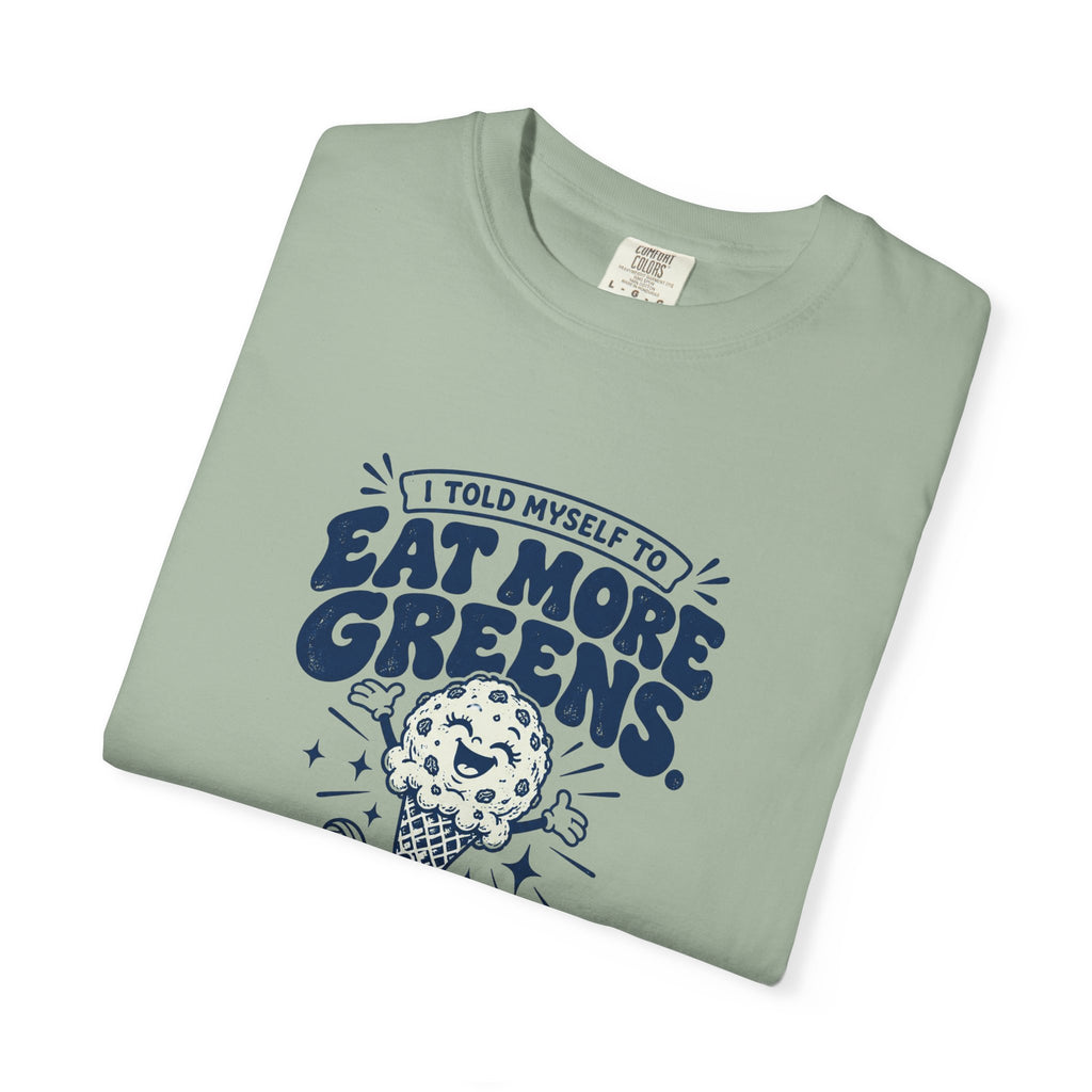 More Greens – Funny Food & Coffee T-Shirt – Bad Advice Club product mockup