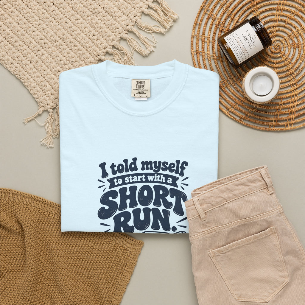 Short Run – Funny Running T-Shirt – Bad Advice Club product mockup
