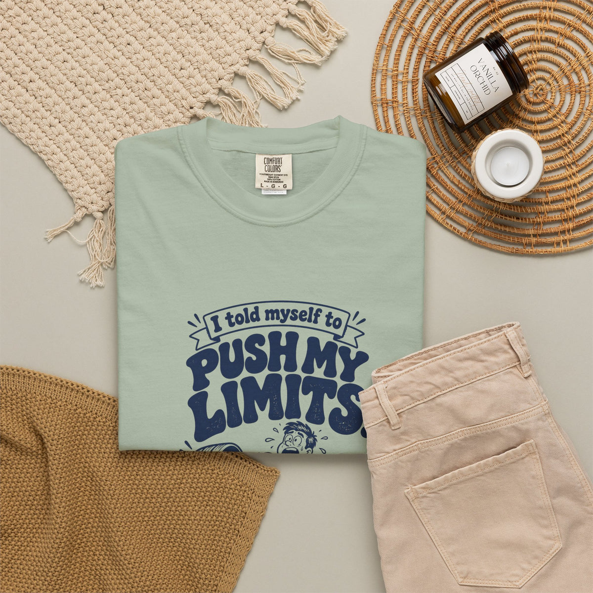 Push My Limits – Funny Gym & Fitness T-Shirt – Bad Advice Club product mockup