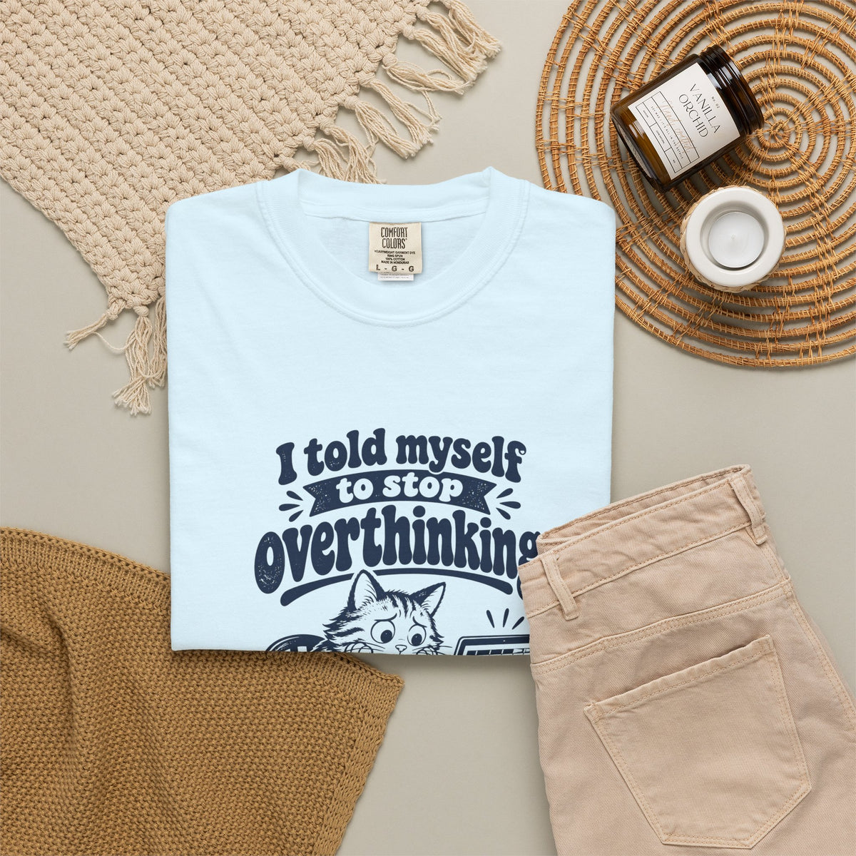 Overthinking Spreadsheet – Funny Work & Procrastination T-Shirt – Bad Advice Club product mockup