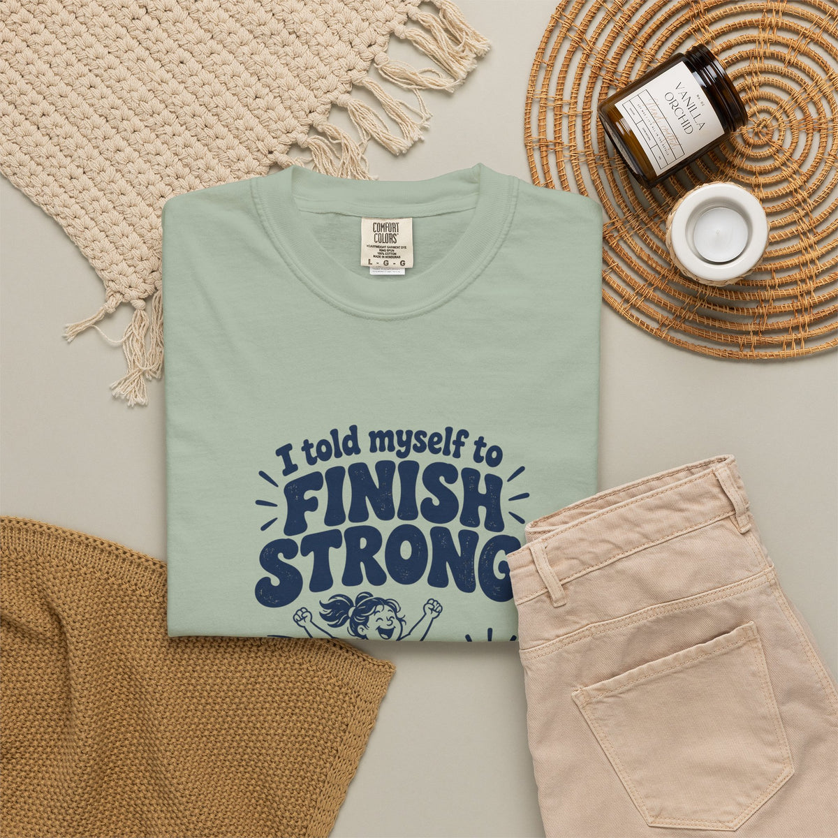 Finish Strong – Funny Running T-Shirt – Bad Advice Club product mockup