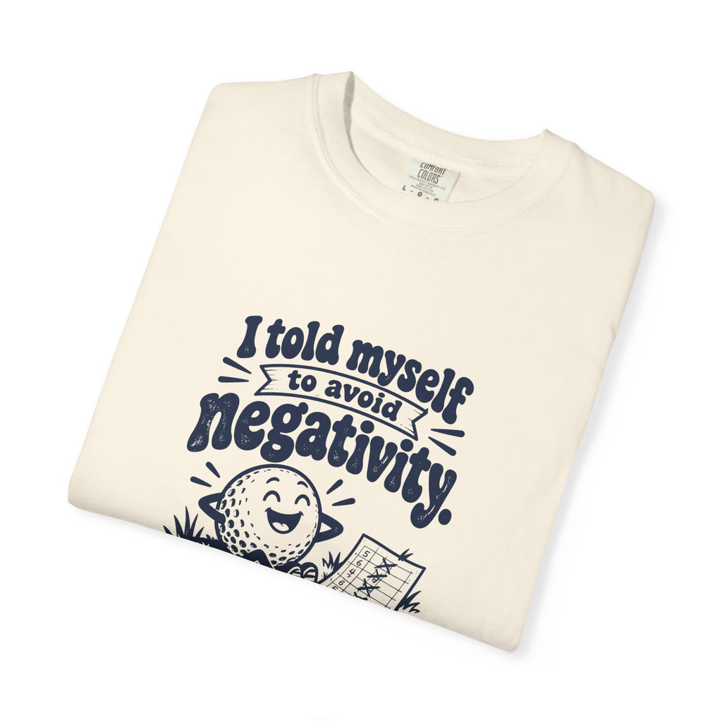 Avoid Negativity – Funny Golf T-Shirt – Bad Advice Club product mockup