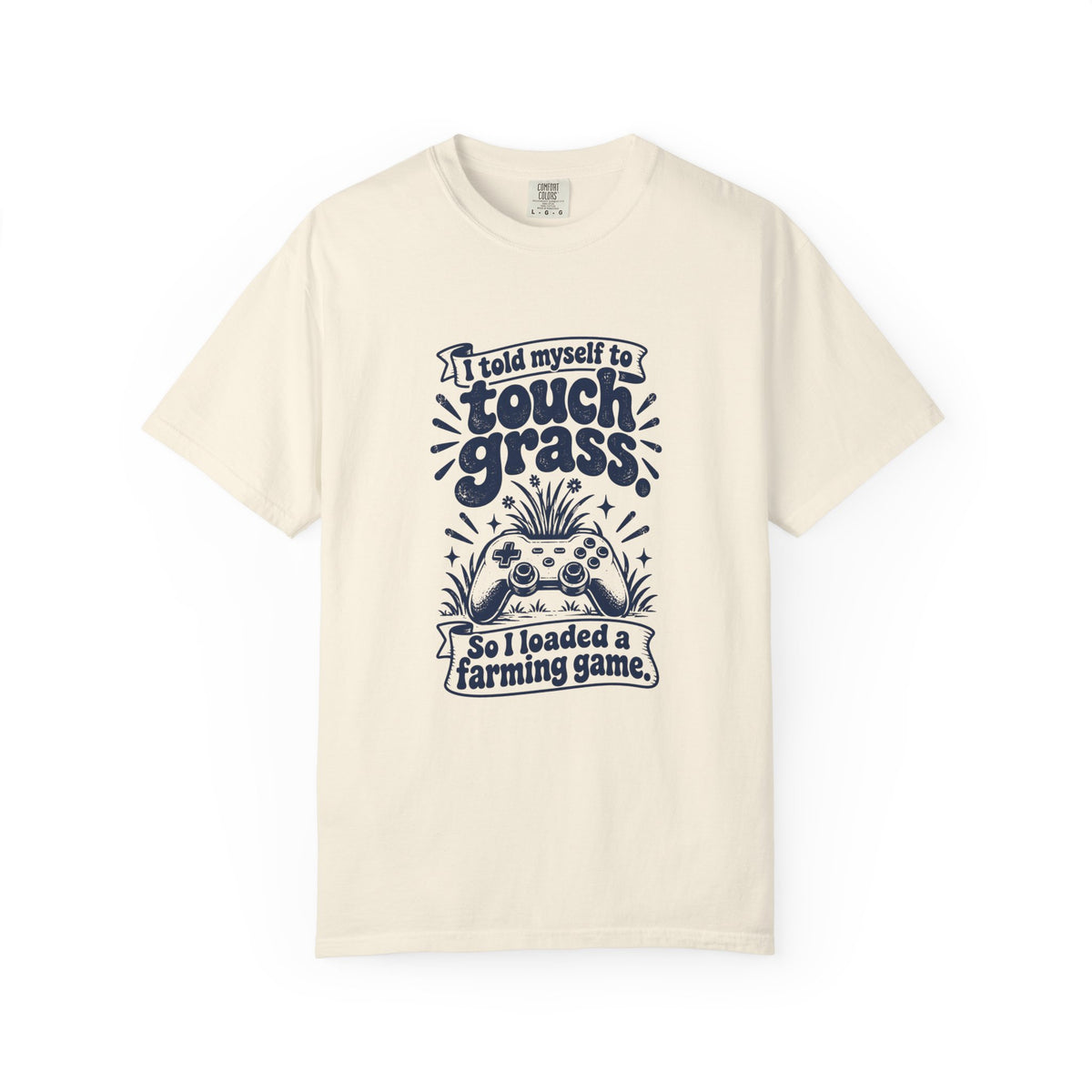 Touch Grass – Funny Gaming T-Shirt – Ivory – Bad Advice Club product mockup