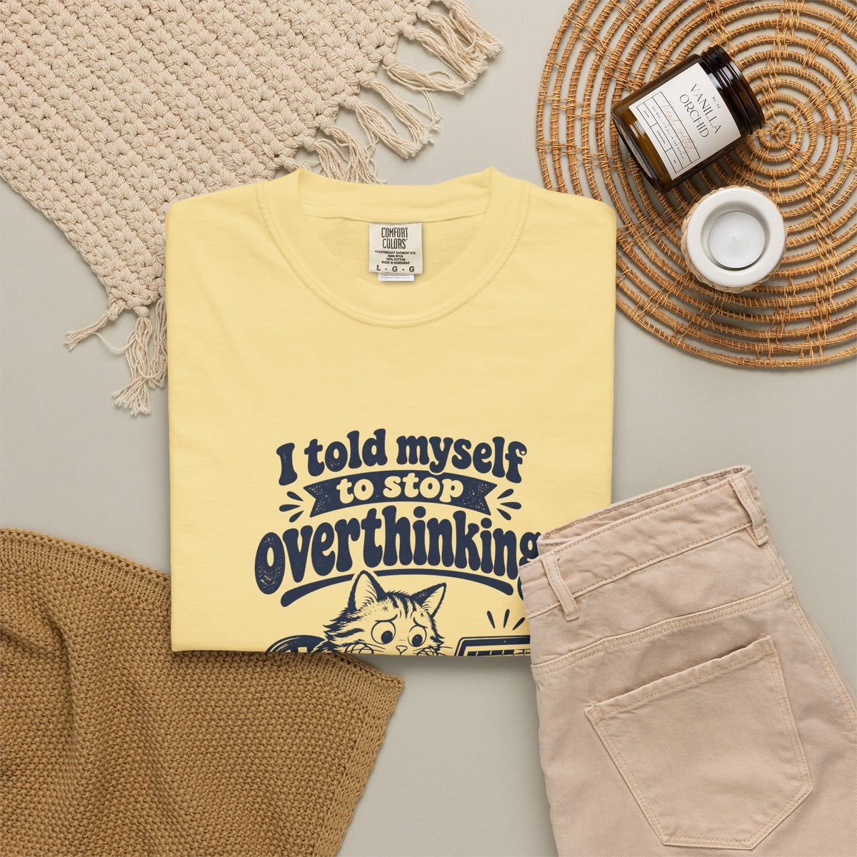 Overthinking Spreadsheet – Funny Work & Procrastination T-Shirt – Bad Advice Club product mockup