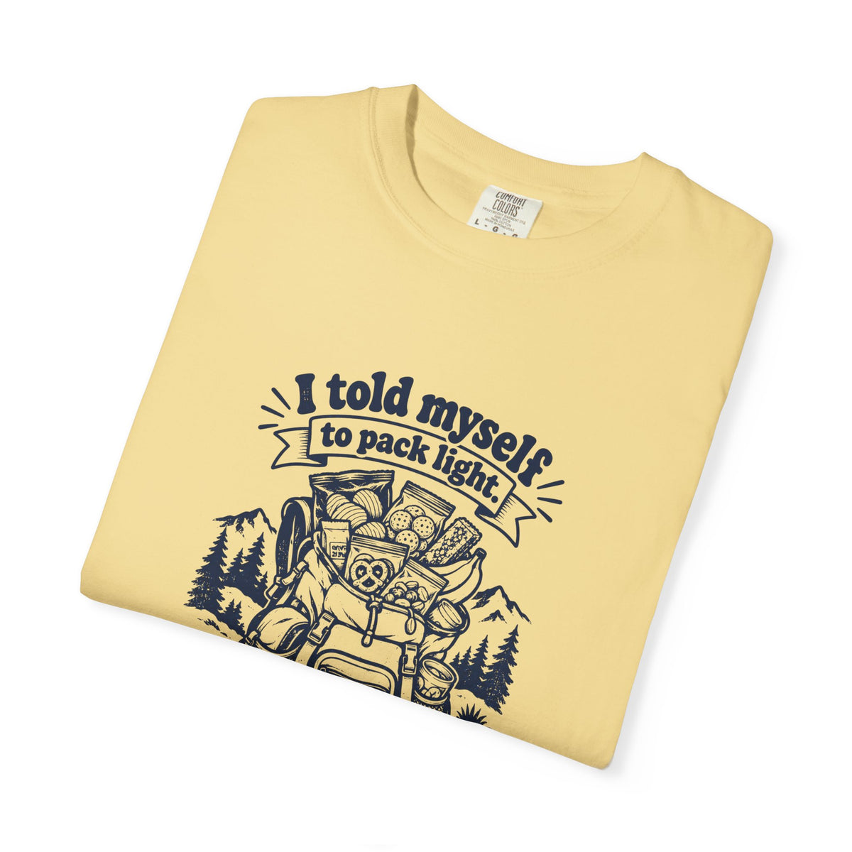 Pack Light – Funny Outdoor Escapes T-Shirt – Bad Advice Club product mockup