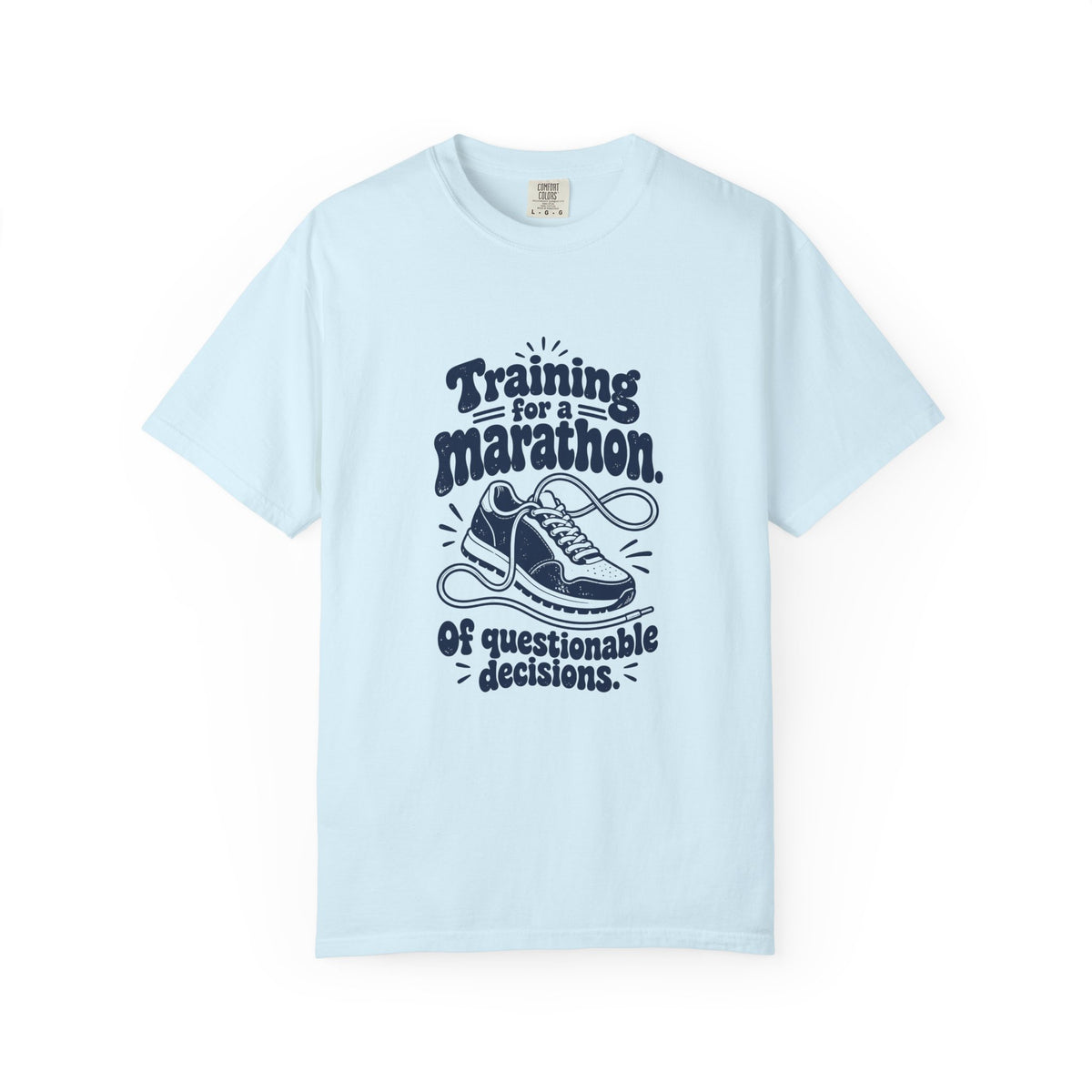 Questionable Marathon – Funny Running T-Shirt – Chambray – Bad Advice Club product mockup