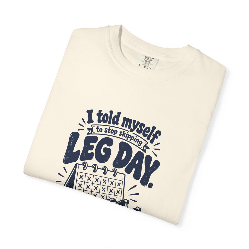Leg Day – Funny Gym & Fitness T-Shirt – Bad Advice Club product mockup