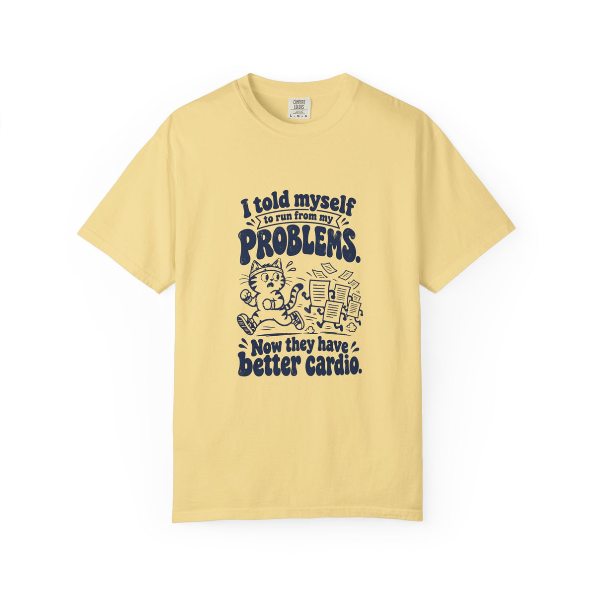 Better Cardio – Funny Running T-Shirt – Butter – Bad Advice Club product mockup