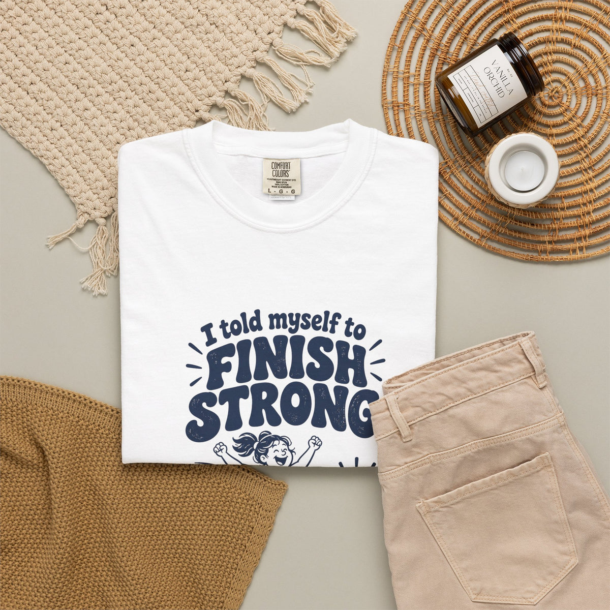 Finish Strong – Funny Running T-Shirt – Bad Advice Club product mockup