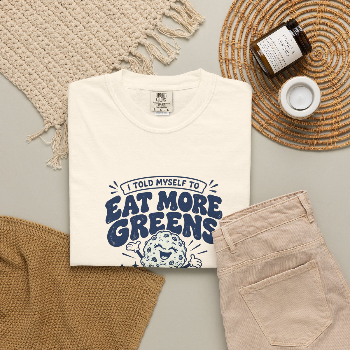 More Greens – Funny Food & Coffee T-Shirt – Bad Advice Club product mockup