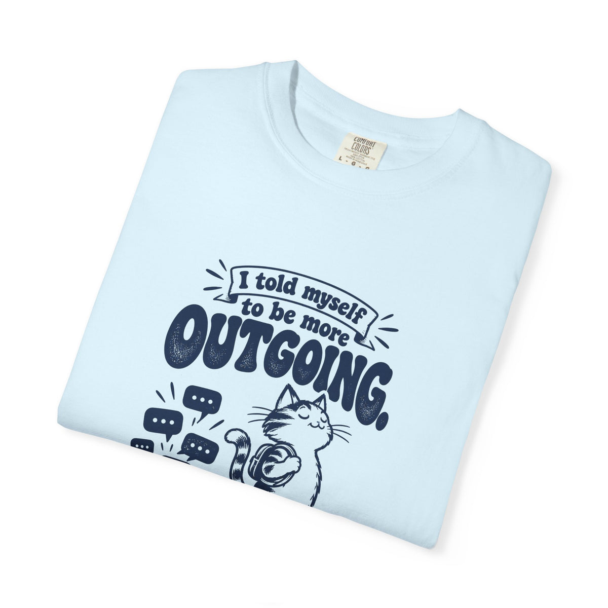 More Outgoing – Funny Social Battery T-Shirt – Bad Advice Club product mockup