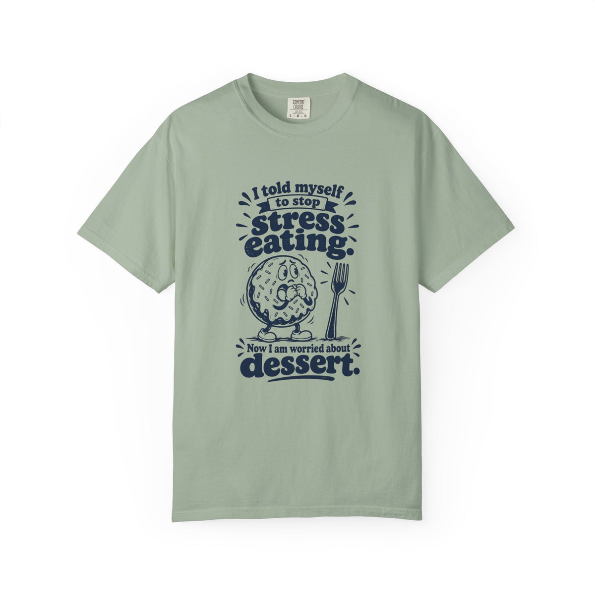 Stress Eating – Funny Food & Coffee T-Shirt – Bay – Bad Advice Club product mockup