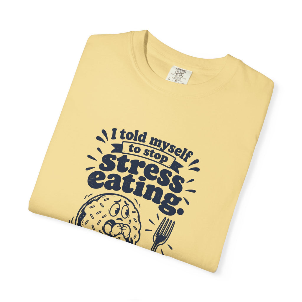 Stress Eating – Funny Food & Coffee T-Shirt – Bad Advice Club product mockup