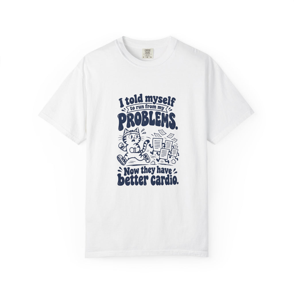 Better Cardio – Funny Running T-Shirt – White – Bad Advice Club product mockup