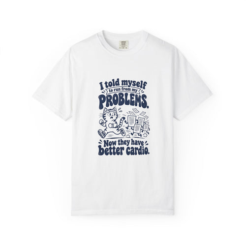 Better Cardio – Funny Running T-Shirt – White – Bad Advice Club product mockup