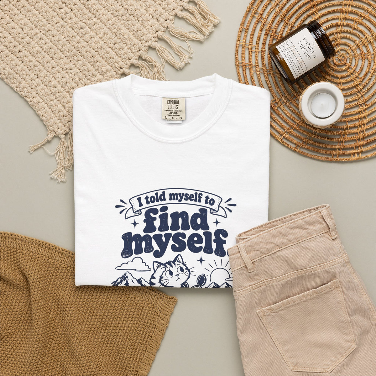 Find Myself – Funny Outdoor Escapes T-Shirt – Bad Advice Club product mockup