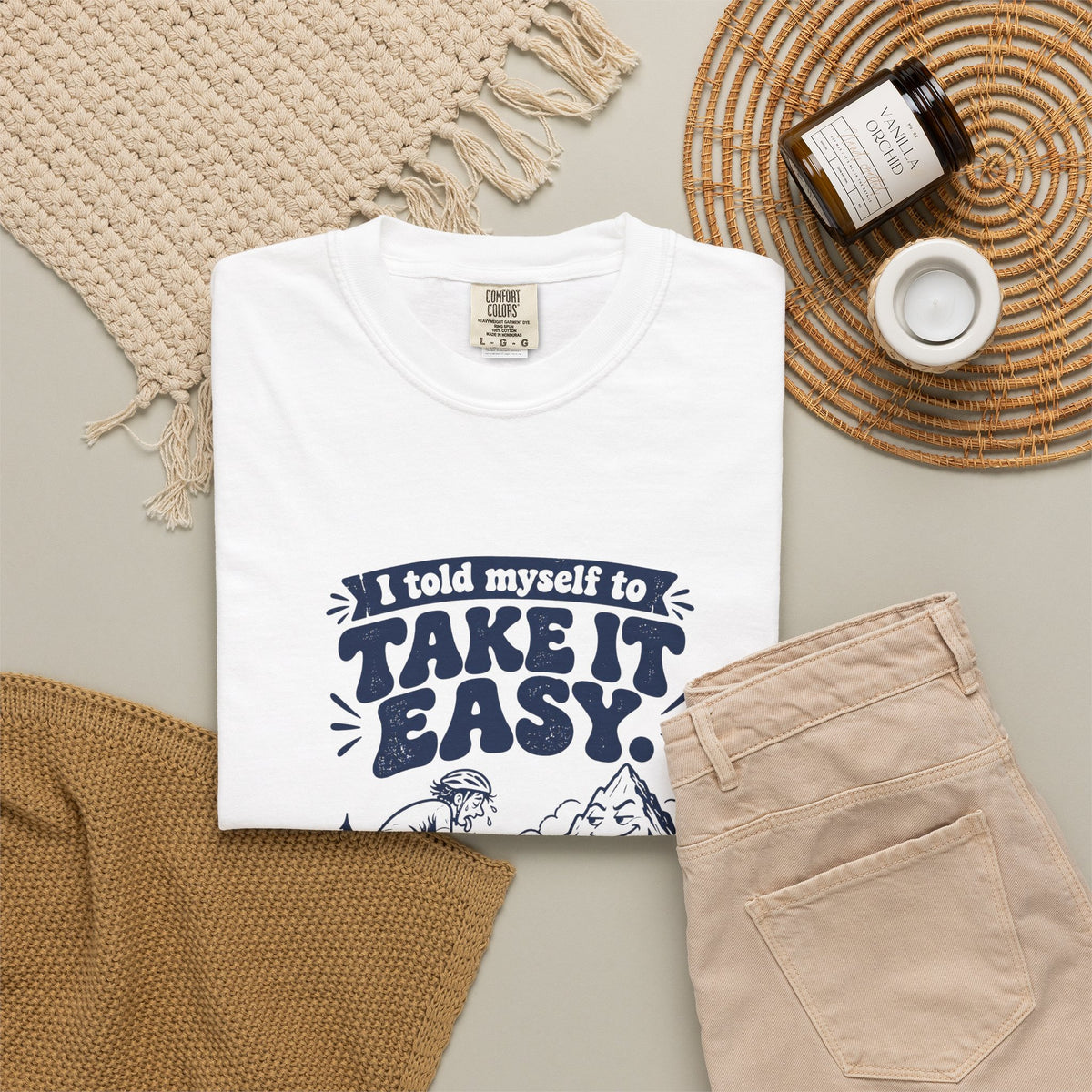 Take It Easy – Funny Cycling T-Shirt – Bad Advice Club product mockup