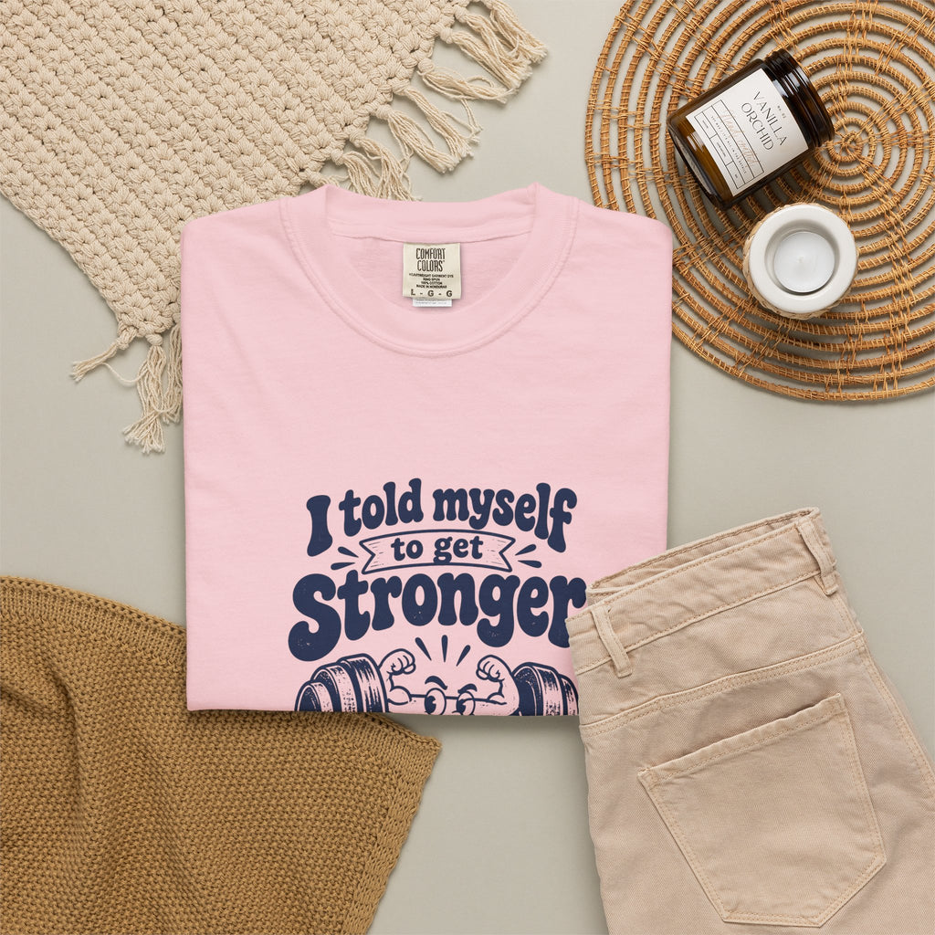 Stronger Excuses – Funny Gym & Fitness T-Shirt – Bad Advice Club product mockup