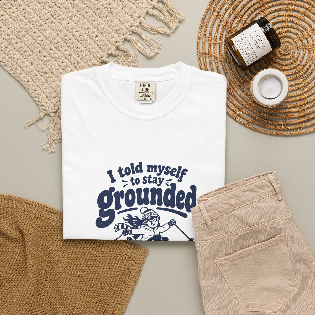 Stay Grounded – Funny Ski & Snow T-Shirt – Bad Advice Club product mockup