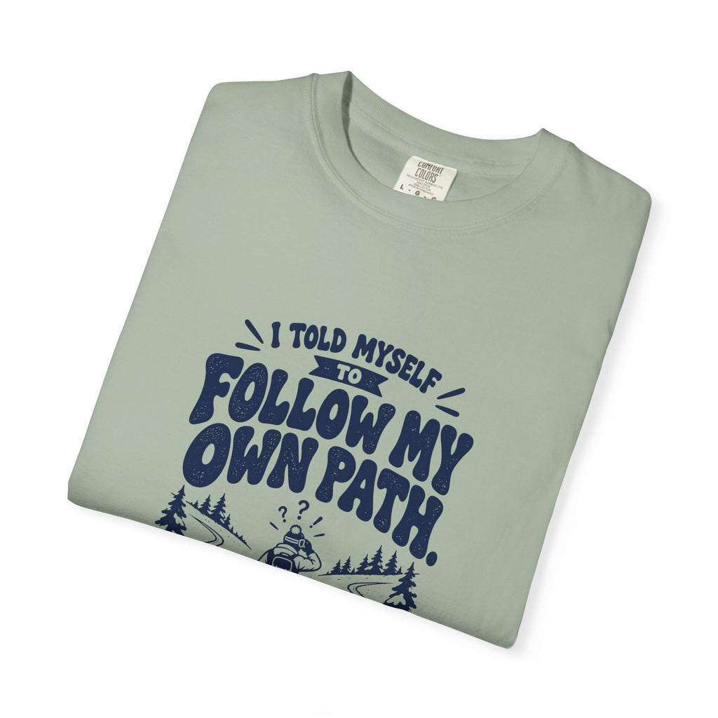My Own Path – Funny Ski & Snow T-Shirt – Bad Advice Club product mockup