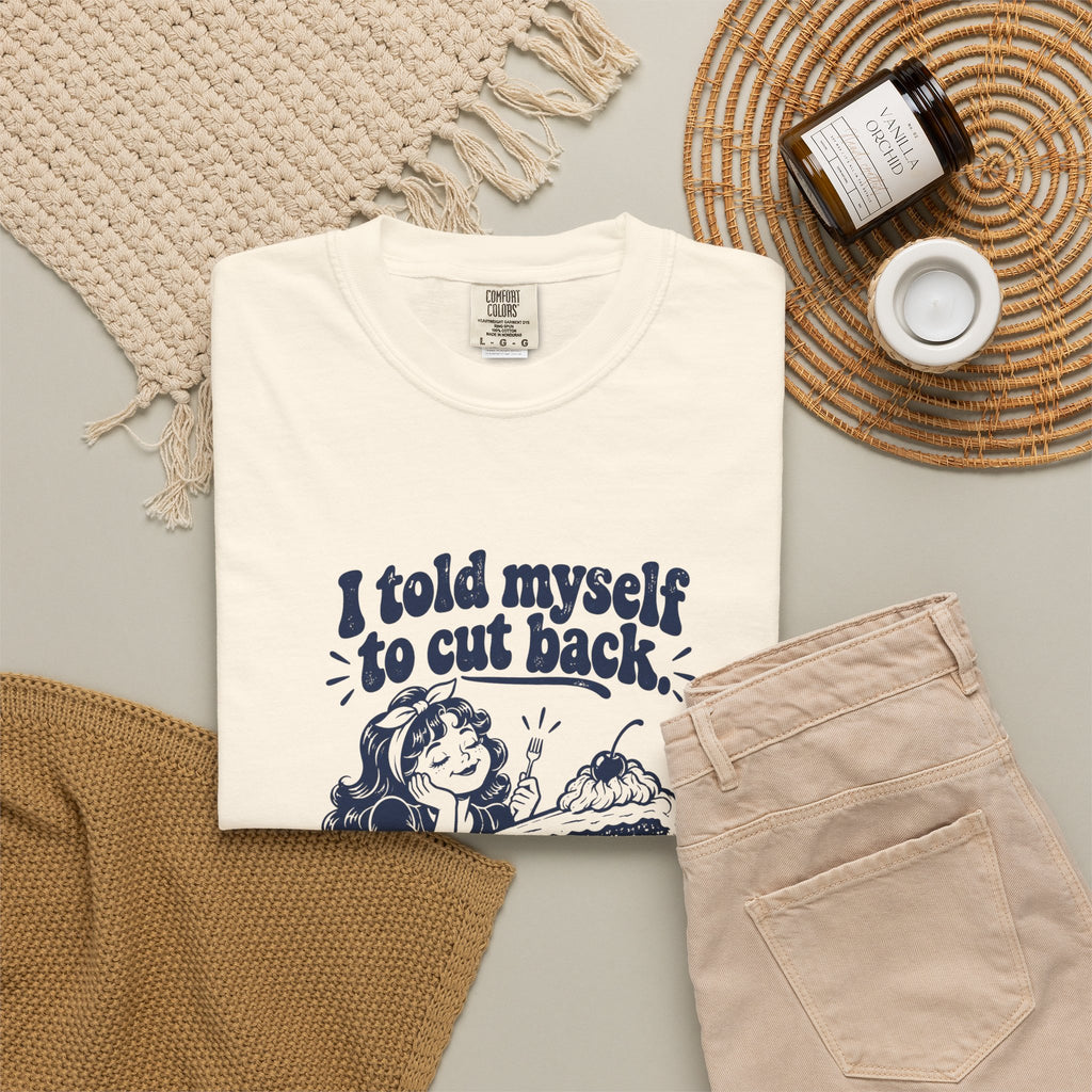 Cut Back – Funny Food & Coffee T-Shirt – Bad Advice Club product mockup