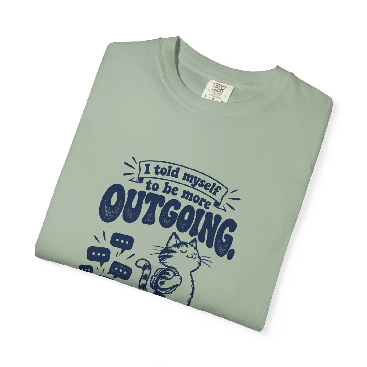 More Outgoing – Funny Social Battery T-Shirt – Bad Advice Club product mockup
