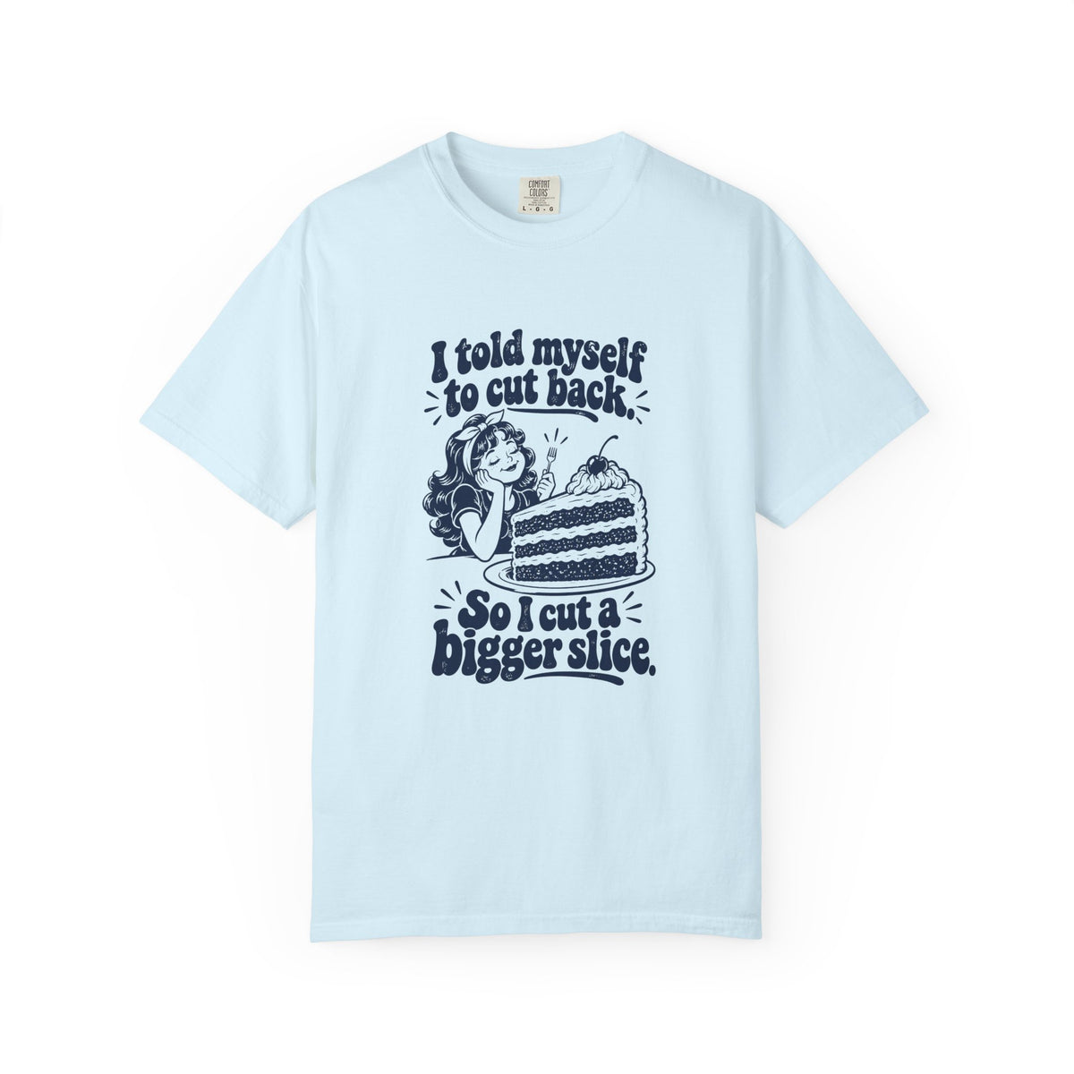 Cut Back – Funny Food & Coffee T-Shirt – Chambray – Bad Advice Club product mockup