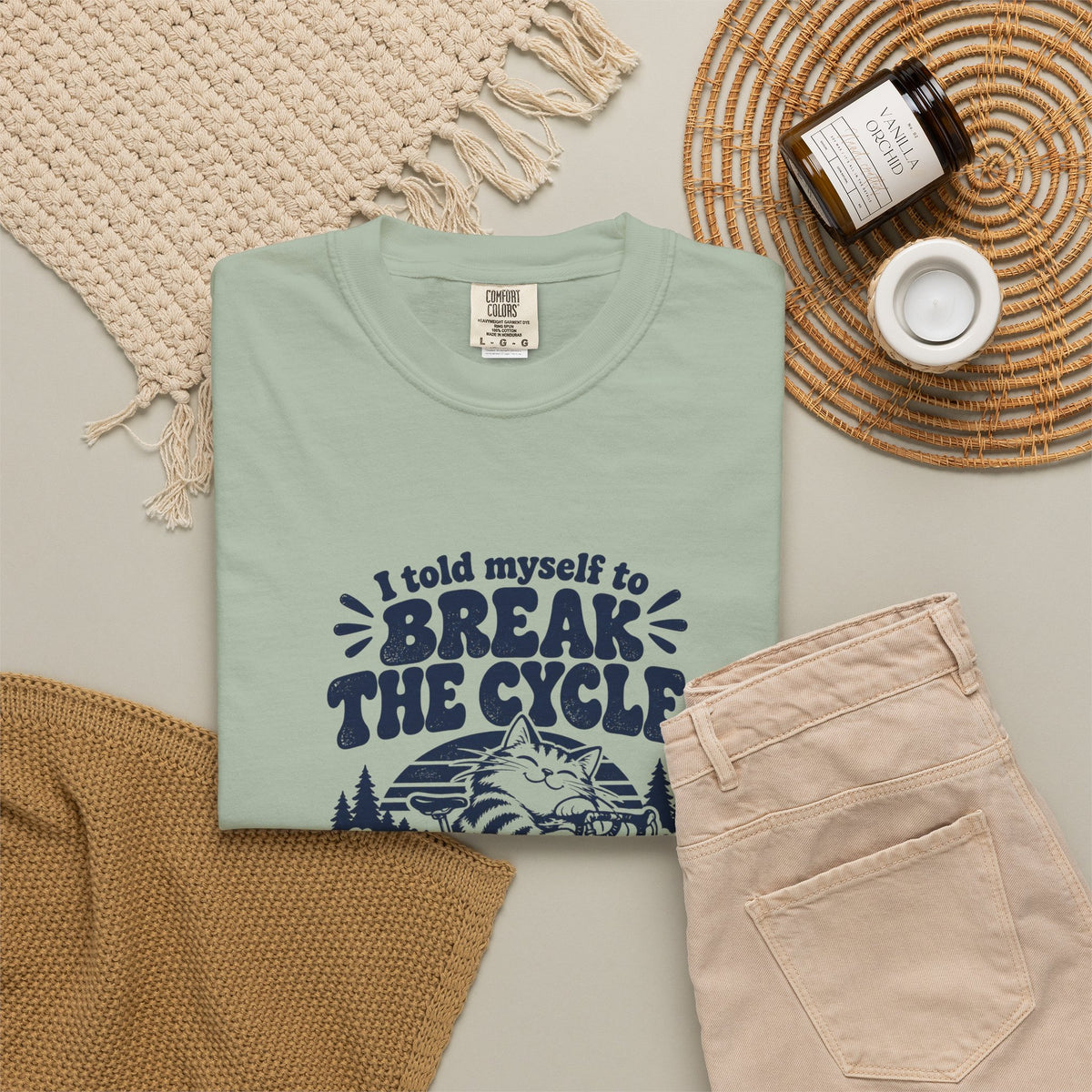 Break the Cycle – Funny Cycling T-Shirt – Bad Advice Club product mockup