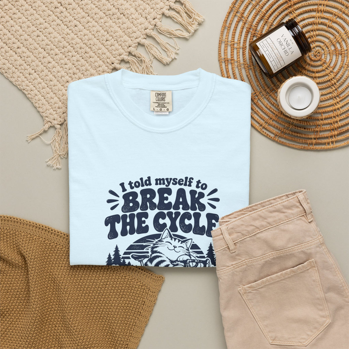 Break the Cycle – Funny Cycling T-Shirt – Bad Advice Club product mockup