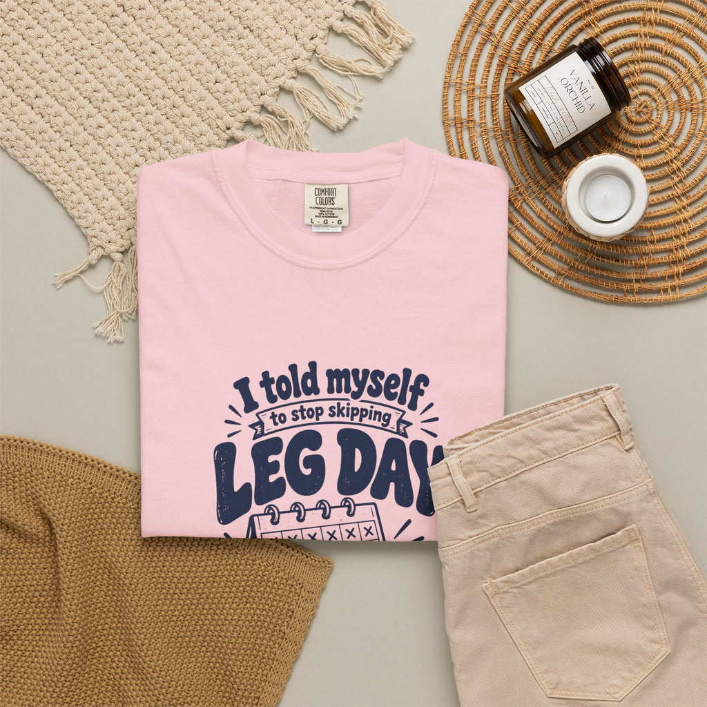 Leg Day – Funny Gym & Fitness T-Shirt – Bad Advice Club product mockup