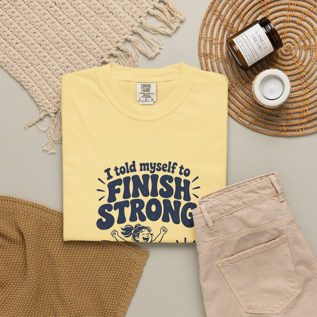 Finish Strong – Funny Running T-Shirt – Bad Advice Club product mockup