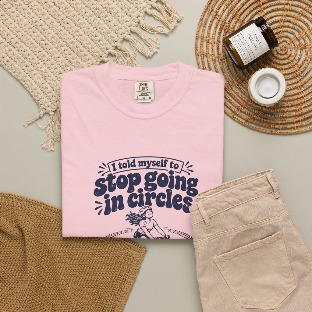 Going in Circles – Funny Cycling T-Shirt – Bad Advice Club product mockup