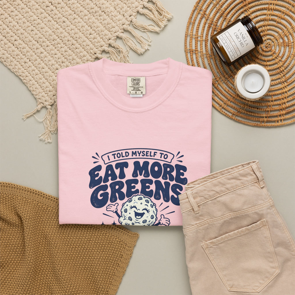 More Greens – Funny Food & Coffee T-Shirt – Bad Advice Club product mockup