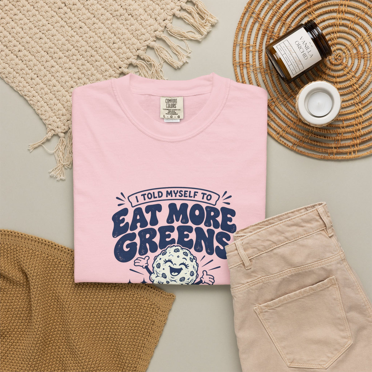 More Greens – Funny Food & Coffee T-Shirt – Bad Advice Club product mockup